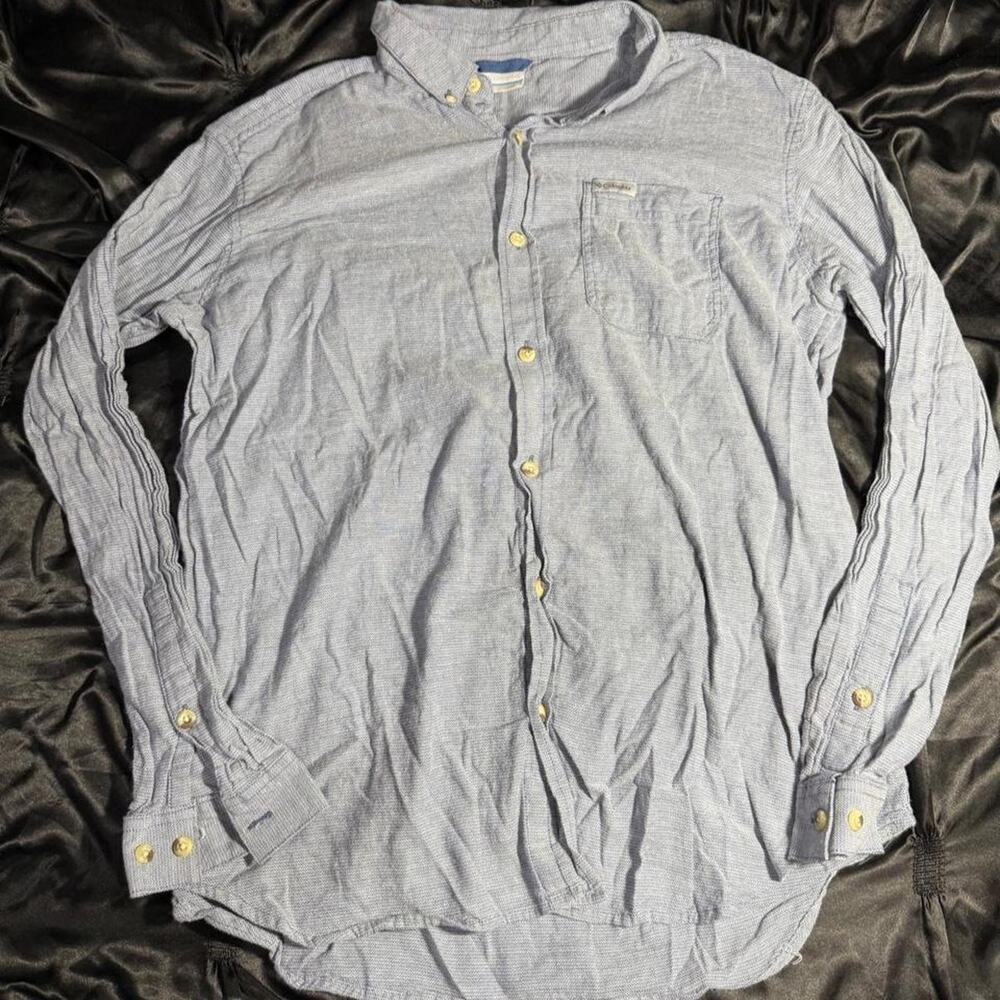 Columbia sportswear gray button up shirt
